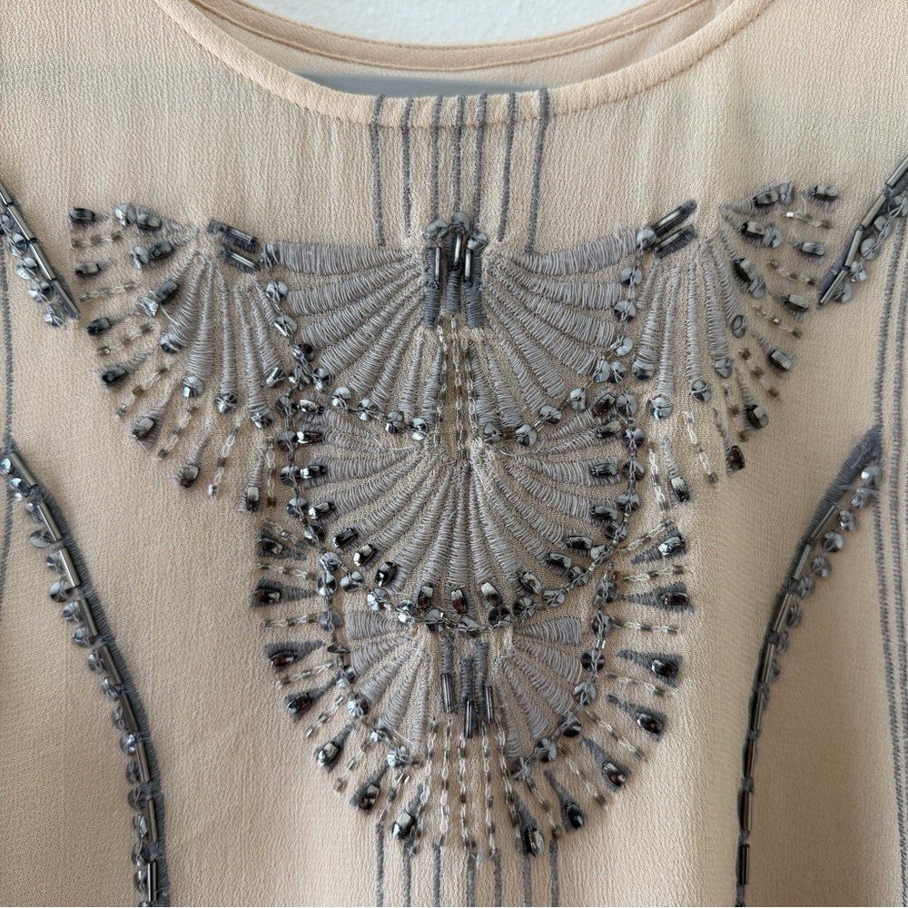 Anthropologie Moulinette Soeurs Dainty Velvet Beaded Boho Fairy Tank- medium - Picture 14 of 14